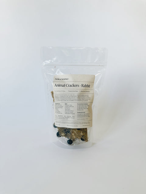 Amica Science Animal Crackers Whole Prey Rabbit labeled pouch — Prebiotic Bundle