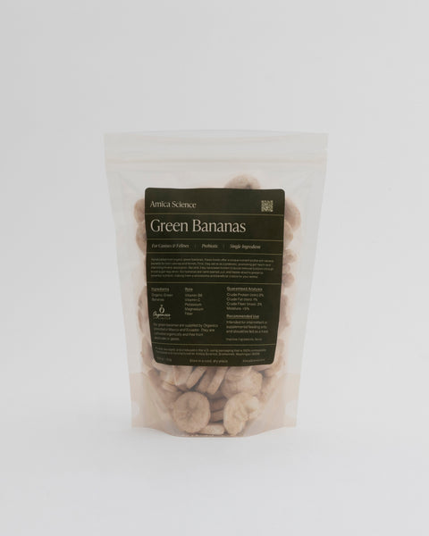 Amica Science Prebiotic Bundle Green Bananas 100g Front View for Dogs and Cats